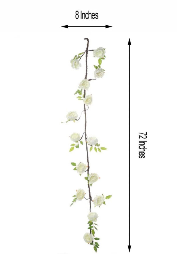 6 FT. Cream Peony Garland Vine Spring Decor Easter Floral Arrangements Wedding Ceremony Outdoor Hanging Flowers Ivory Faux Rose Gold Sale