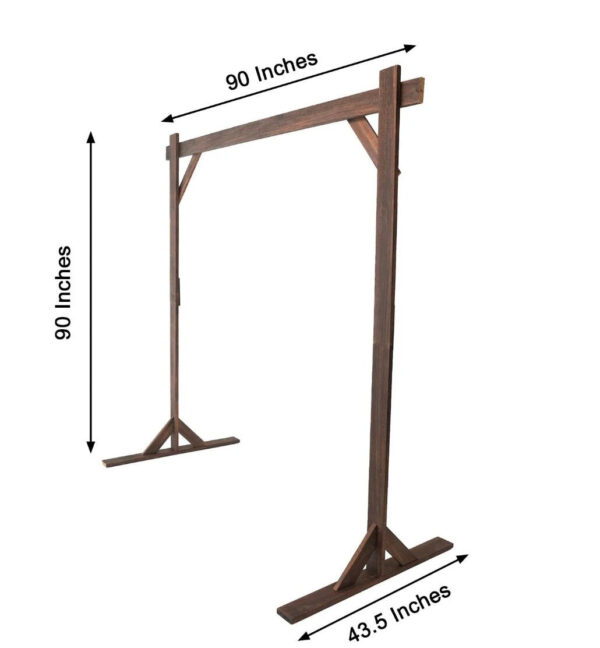 7 FT. Wooden Square Wedding Arch Heavy Duty Photography Backdrop Stand Ceremony Outdoor Decorations Photo booth Background Rustic Floral