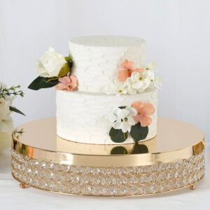 15" Gold Round Cake Stand Cupcake Holder Snack Sandwich Appetizer Party Decorations Table Geometric Wedding Cake