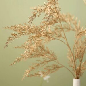 TWO 32" Metallic Gold Artificial Fern Leaf Branches Faux Decorative Bouquets Leaves Branch Vase Filler Glam Christmas Holiday Table Setting