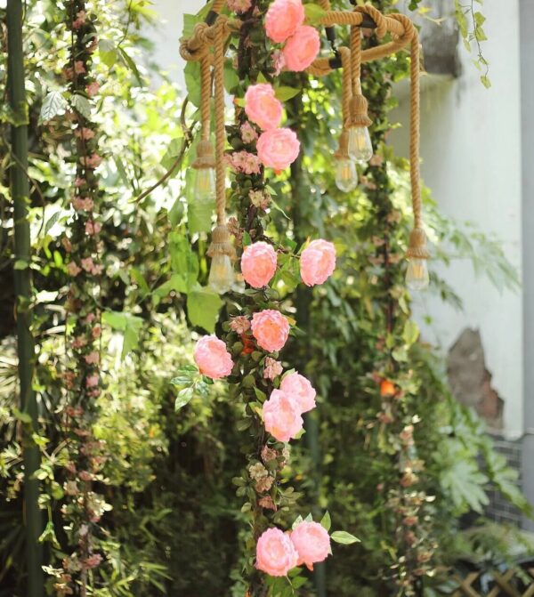 6 FT. Pink Peony Garland Vine Spring Decor Easter Floral Arrangements Wedding Ceremony Outdoor Hanging Flowers Pink Faux Rose Gold Sale