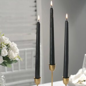 24 Dripless Black Taper Candles Premium Long Wax Candles Unscented Romantic Wedding Minimal Wholesale Sale Decoration Free Shipping Gothic