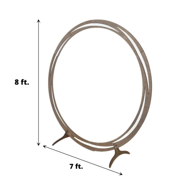 8 FT. Wood Round Wedding Arch Backdrop Brown DIY Stand Rustic Photo Backdrop Heavy Duty Photography Stand Ceremony Outdoor Decoration Floral