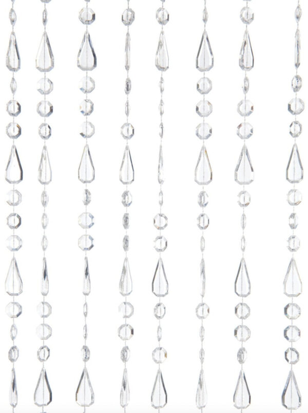 6 FT Crystal Curtain Clear Beaded Diamond Sparkly Hanging Crystals Backdrop Draping Wedding Event Reception Outdoor Decoration Bendable