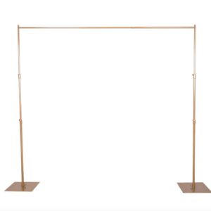 10 FT. Gold Adjustable Heavy Duty Backdrop Stand Kit Steel Base Photography Studio Equipment Photo Booth Interview Portrait Picture PVC