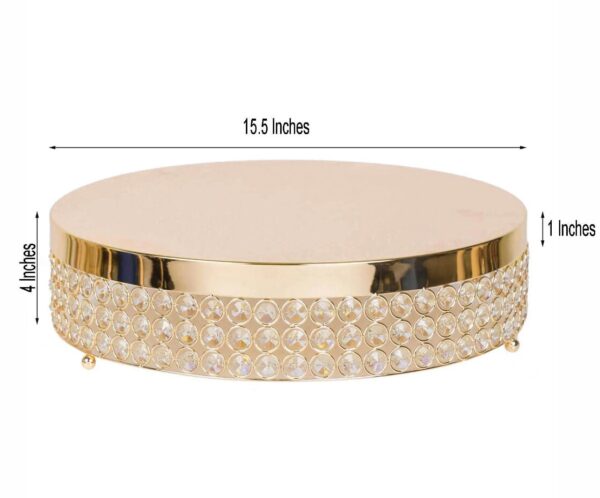 15" Gold Round Cake Stand Cupcake Holder Snack Sandwich Appetizer Party Decorations Table Geometric Wedding Cake