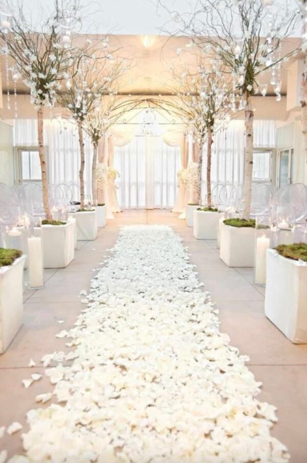 5,000 Ivory Flower Petals Ceremony Decorations Floral Aisle Wedding Event Romantic Cream Silk Rose Petals Table Scatter Confetti Wholesale