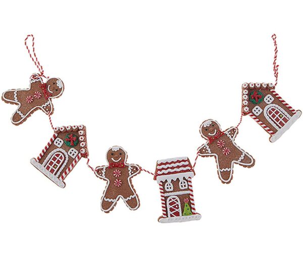 30" Gingerbread Garland Cookie Merry Christmas Tree Decorations Primitive String Garlands Old Decor Sale Wholesale Mantle Fireplace