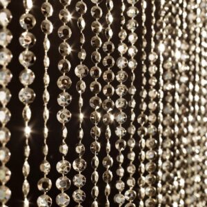 3 X 12 FT Crystal Curtain Metallic Gold Beaded Diamond Sparkly Hanging Crystals Backdrop Draping Wedding Event Reception Outdoor Decorations