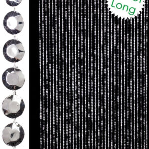 3 X 9 FT Crystal Curtain Metallic Silver Beaded Diamond Sparkly Hanging Crystals Backdrop Draping Wedding Event Reception Outdoor Decoration