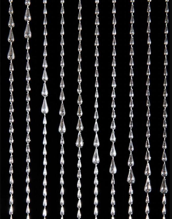 6 FT Crystal Curtain Raindrop Metallic Silver Beaded Sparkly Hanging Crystals Backdrop Draping Wedding Event Reception Outdoor Decoration