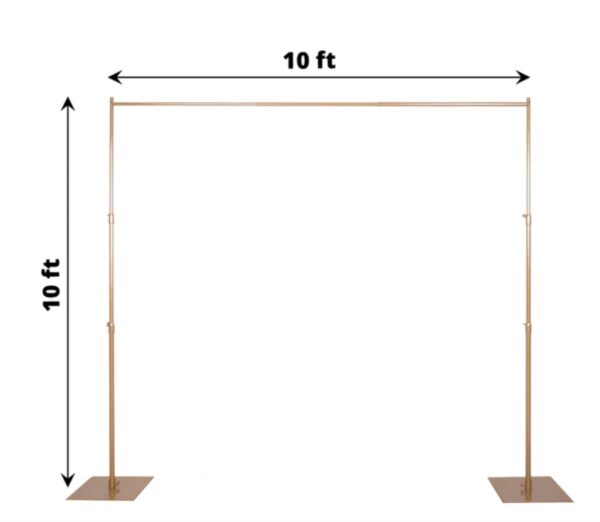 10 FT. Gold Adjustable Heavy Duty Backdrop Stand Kit Steel Base Photography Studio Equipment Photo Booth Interview Portrait Picture PVC