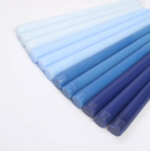 24 Mixed Blue Taper Candles Premium Long Wax Candles Unscented Romantic Wedding Party Slate Blue Votive Wholesale Sale Decoration Free Gray