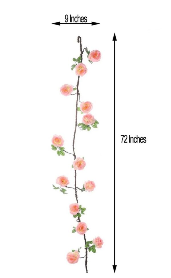 6 FT. Pink Rose Garland Vine Spring Decor Easter Floral Arrangements Wedding Ceremony Outdoor Hanging Flowers Pink Fake Faux Rose Gold Sale