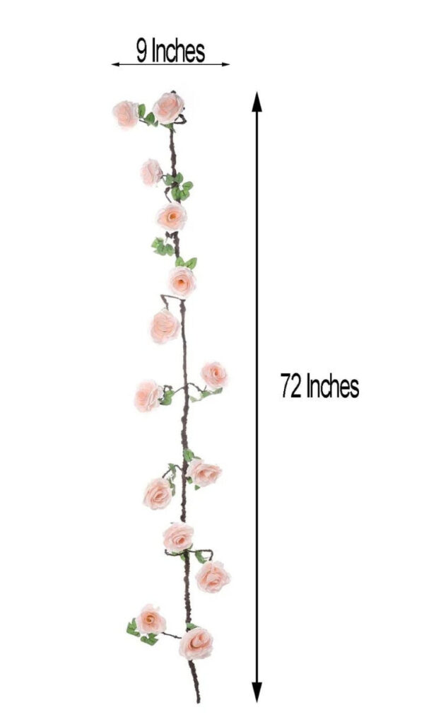 6 FT. Blush Rose Garland Vine Spring Decor Easter Floral Arrangements Wedding Ceremony Outdoor Hanging Flowers Pink Fake Faux Rose Gold Sale