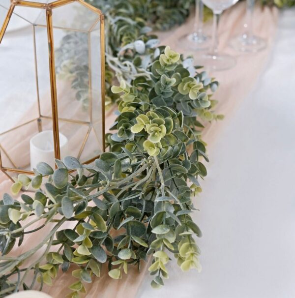 6 FT. Frosted Green Realistic Eucalyptus Leaf Garland Plant Waterproof Faux Hanging Vine Christmas Holiday Plant Deco Mantle Fireplace Sale