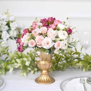 4 PACK 6" Metal Gold Trumpet Vases Wedding Reception Centerpieces Floral Arrangements Table Decorations Compote Short Vase Planter Urn Sale