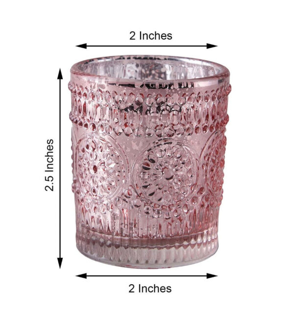 24 Rose Gold Mercury Glass Votive Candle Holders Speckled Glass Blush Lighting Reception Wedding Wholesale Pink Table Decor Free Shipping