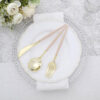 48 Gold Beige Cutlery Forks Spoons Knives Dinner Dessert Plastic Flatware Dinnerware Heavy Duty Silverware Birthday Bridal Baby Rehearsal