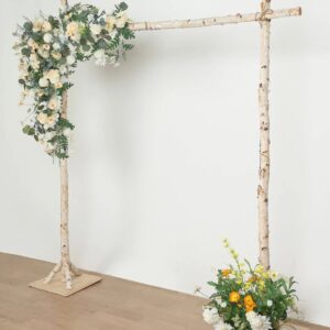 7.5 FT. Rustic Square Birch Arch Distressed Wedding Photography Backdrop Stand Ceremony Outdoor Decorations Photo booth Background Floral