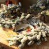 5.9FT Rustic Snowy Pine Christmas Garland FREE LED Lights Tree Decorations Primitive Garlands Holiday Decor Wholesale Mantle Fireplace Snow
