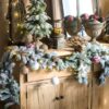 5.9FT Rustic Snowy Pine Christmas Garland FREE LED Lights Tree Decorations Primitive Garlands Holiday Decor Wholesale Mantle Fireplace Snow
