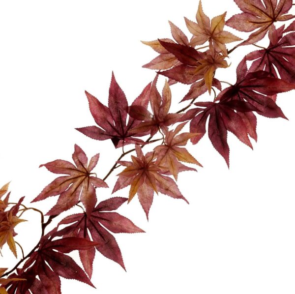 6 FT. Burgundy Leaves Autumn Garland Fall Harvest Decor Fall Decorations Maple Leaves Fireplace Mantel Decor Wholesale Thanksgiving Decor