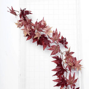 6 FT. Burgundy Leaves Autumn Garland Fall Harvest Decor Fall Decorations Maple Leaves Fireplace Mantel Decor Wholesale Thanksgiving Decor