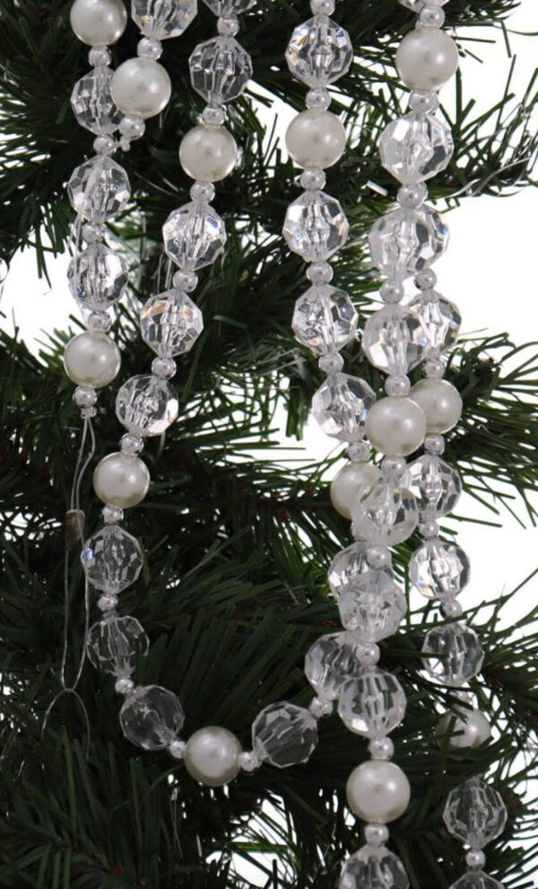 6 FT. Pearl and Crystal Beaded Garland Christmas Tree Decorations String Garlands Old Decor Sale Wholesale Garlands Gatsby Glam Wholesale