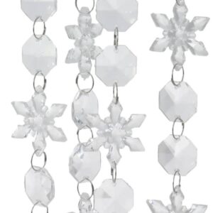 6 FT. Snowflake Crystal Garland Acrylic Christmas Tree Decorations Sparkly String Sparkly Crystal Decor Wholesale Gatsby Glam Glitz Beads