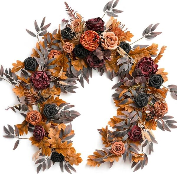 6 FT. Autumn Flower Garland Fall Harvest Decor Fall Decorations Fall Wedding Fireplace Mantel Decor Wholesale Thanksgiving Decor Terracotta