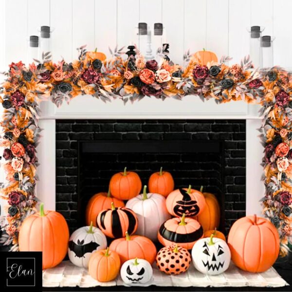 6 FT. Autumn Flower Garland Fall Harvest Decor Fall Decorations Fall Wedding Fireplace Mantel Decor Wholesale Thanksgiving Decor Terracotta