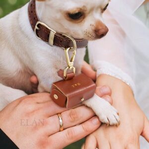 Monogram Wedding Ring Bearer Pouch for Dogs Wedding Ring Box for Dog Collars Personalized Wedding Ring Holder for Pet Ring Bearer Unique