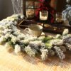 5.9FT Rustic Snowy Pine Christmas Garland FREE LED Lights Tree Decorations Primitive Garlands Holiday Decor Wholesale Mantle Fireplace Snow