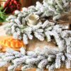 5.9FT Rustic Snowy Pine Christmas Garland FREE LED Lights Tree Decorations Primitive Garlands Holiday Decor Wholesale Mantle Fireplace Snow