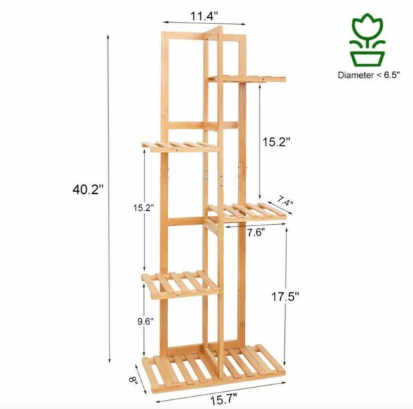 Bamboo Plant Shelf, Multi-Tier Wooden Plant Holders, Flower Pot Stand Display Storage Rack, Indoor Garden, Dessert Display, Boho Style Shelf