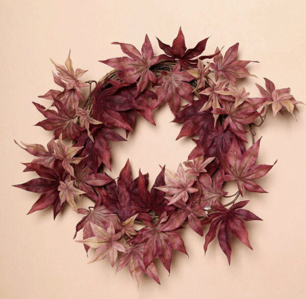 6 FT. Burgundy Leaves Autumn Garland Fall Harvest Decor Fall Decorations Maple Leaves Fireplace Mantel Decor Wholesale Thanksgiving Decor