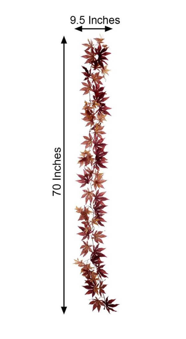 6 FT. Burgundy Leaves Autumn Garland Fall Harvest Decor Fall Decorations Maple Leaves Fireplace Mantel Decor Wholesale Thanksgiving Decor