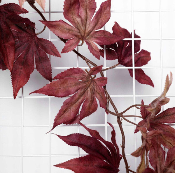 6 FT. Burgundy Leaves Autumn Garland Fall Harvest Decor Fall Decorations Maple Leaves Fireplace Mantel Decor Wholesale Thanksgiving Decor