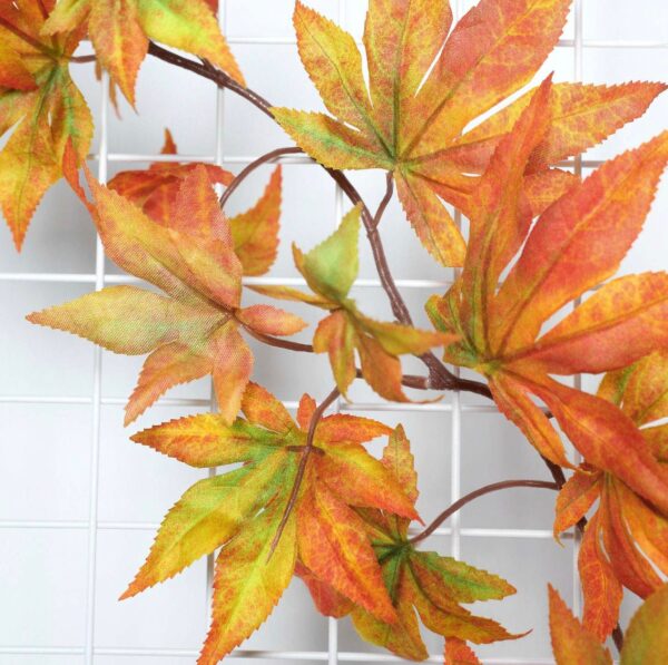 6 FT. Orange Leaves Autumn Garland Fall Harvest Decor Fall Decorations Maple Leaves Fireplace Mantel Decor Wholesale Thanksgiving Decor Sale