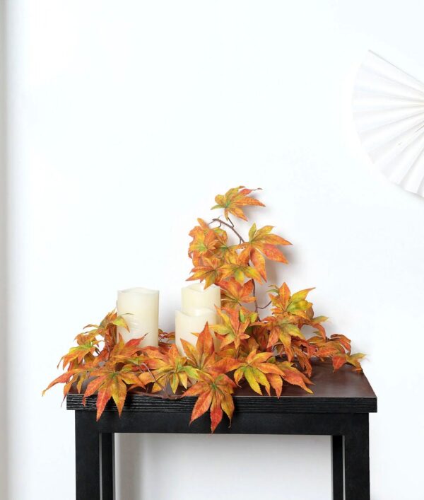 6 FT. Orange Leaves Autumn Garland Fall Harvest Decor Fall Decorations Maple Leaves Fireplace Mantel Decor Wholesale Thanksgiving Decor Sale