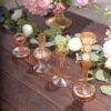 FOUR Gold Glass Taper Candle Holder Wholesale Centerpieces Wedding Reception Table Decorations Crystal Votive Decorations Housewarming Gift