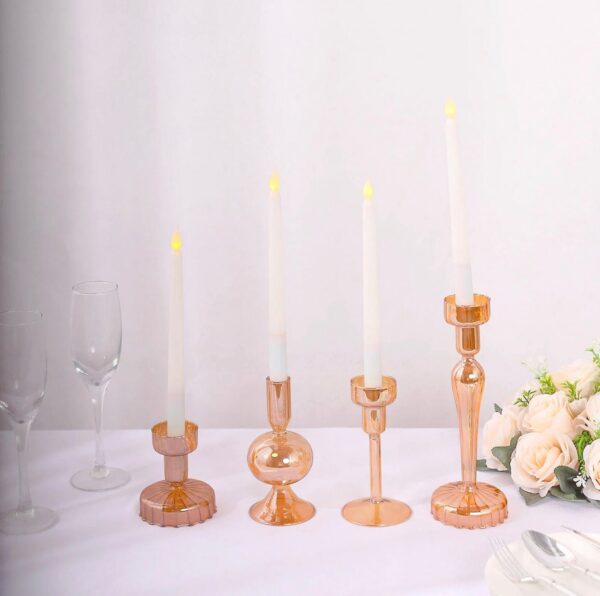 FOUR Gold Glass Taper Candle Holder Wholesale Centerpieces Wedding Reception Table Decorations Crystal Votive Decorations Housewarming Gift