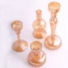FOUR Gold Glass Taper Candle Holder Wholesale Centerpieces Wedding Reception Table Decorations Crystal Votive Decorations Housewarming Gift