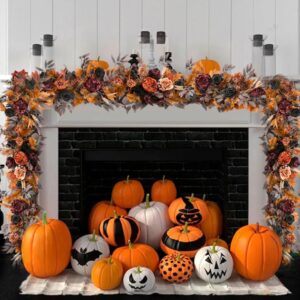 6 FT. Autumn Flower Garland Fall Harvest Decor Fall Decorations Fall Wedding Fireplace Mantel Decor Wholesale Thanksgiving Decor Terracotta