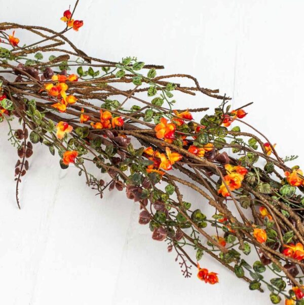 5 FT. Orange Vine Floral Garland, Autumn Garland, Fall Harvest Decor, Fall Decorations, Fireplace Mantel Farmhouse Thanksgiving Decor, Sale