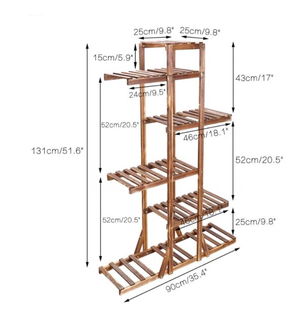 Multi- Tier 4 FT. Wooden Plant Shelf, Wooden Plant Holders, Flower Pot Stand Display Storage Rack, Indoor Garden, Dessert Display, Farmhouse