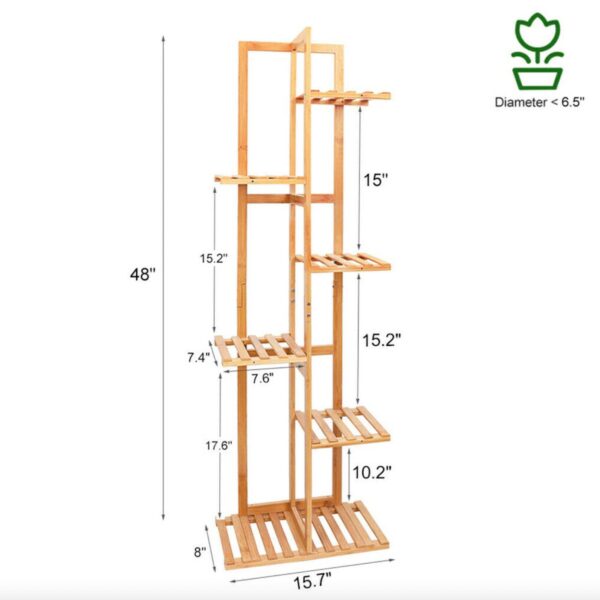 Bamboo Plant Shelf, Multi-Tier Wooden Plant Holders, Flower Pot Stand Display Storage Rack, Indoor Garden, Dessert Display, Boho Style Shelf