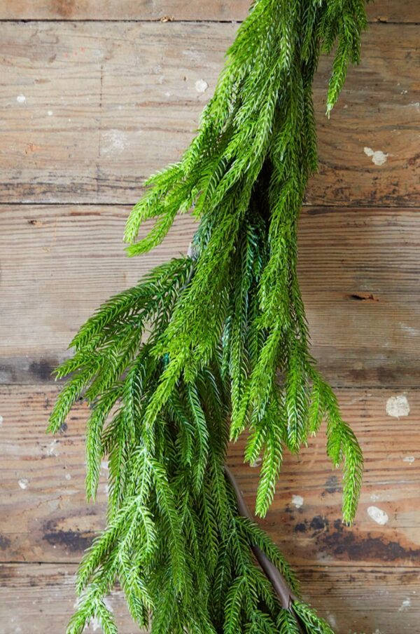 16 FT. Norfolk Pine Christmas Garland, Farmhouse Decor, Primitive Garlands, Holiday Decor, Mantle Fireplace Garland, Realistic Pine Garland