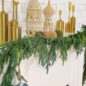 16 FT. Norfolk Pine Christmas Garland, Farmhouse Decor, Primitive Garlands, Holiday Decor, Mantle Fireplace Garland, Realistic Pine Garland